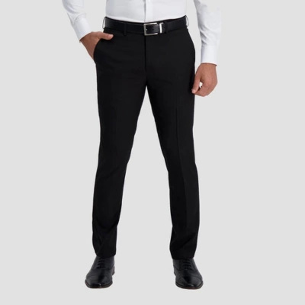 Haggar H26 Mens Slim Fit Dress Pants Black 32x34